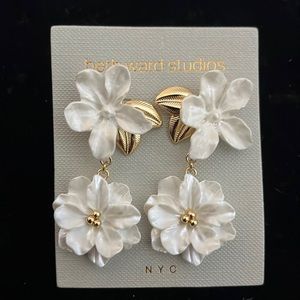 Anthropologie Beth Ward studios floral drop earrings New